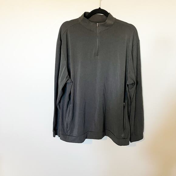 Cozy earth gray 1/4 zip pullover pockets men’s X-Large - Picture 1 of 10